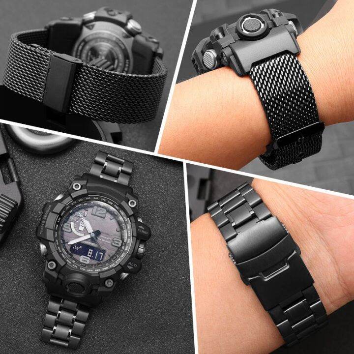 นาฬิกาข้อมือสายเหล็กสแตนเลสสำหรับ-g-shock-casio-ผู้ชายขนาดใหญ่โคลนคิงดัดแปลง-gwg-1000-1a-a3-1a1-gb-gg-สร้อยข้อมือสายนาฬิกาสำหรับเปลี่ยน-carterfa