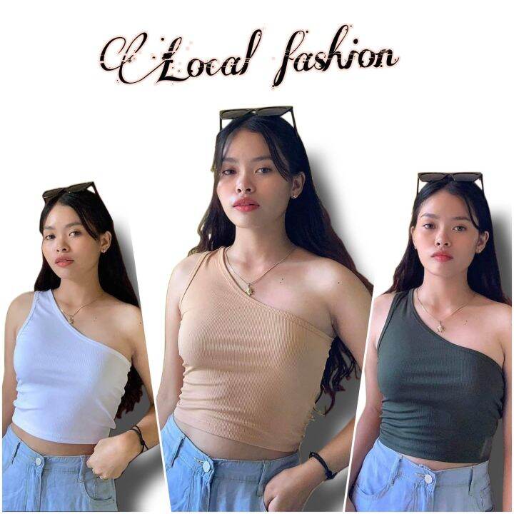 CROPTOP ONESIDE SLEEVE SEXY TOP | Lazada PH