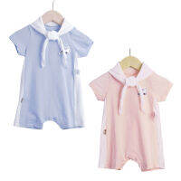 Zhihuida Baby Romper + ผ้าพันคอสามเหลี่ยมแบบทูพีซสำหรับเด็กอายุ0-3ปี