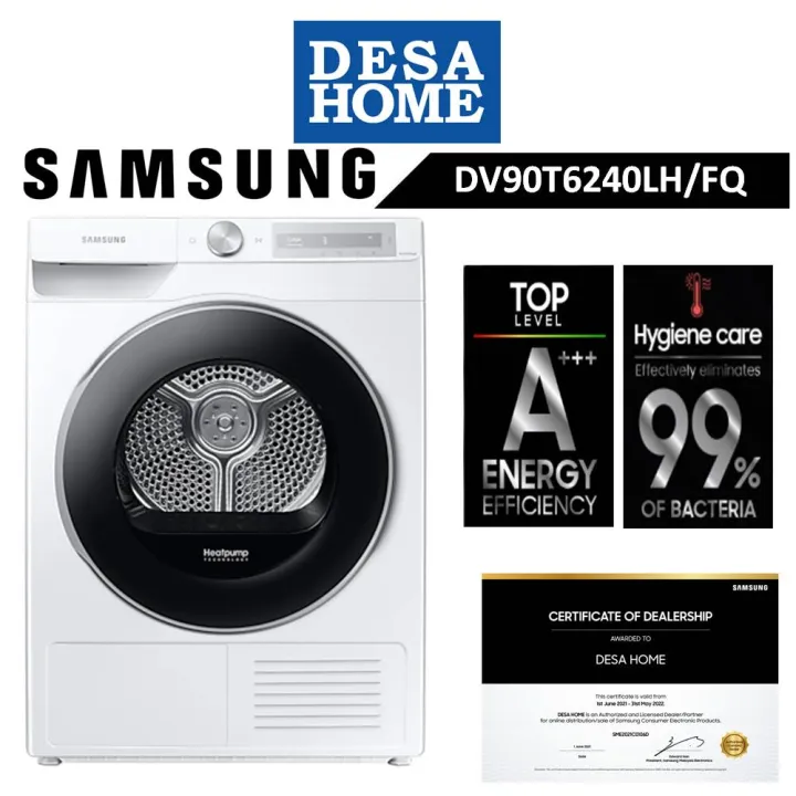 [FREE DELIVERY WITHIN KL] SAMSUNG DV90T6240LH/FQ 9KG HEAT PUMP DRYER ...