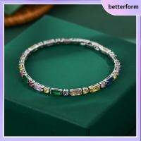 BETTERFORM รูปทรงเรขาคณิต สร้อยข้อมือแบบไม่สม่ำเสมอ ทองแดงทองแดง ชุบด้วยไฟฟ้า เครื่องประดับอเนกประสงค์ ความคิดริเริ่มสร้างสรรค์ สร้อยข้อมือเพทายลูกบาศก์