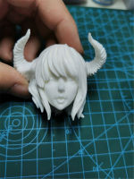 16 Scale Girl Horns Head Sculpt สำหรับ12นิ้ว Action Figure ตุ๊กตา Unpainted Head Sculpt No.337