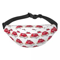 Candy Chocolate Fanny Pack Men Women Custom M&amp;M Emoticons Sling Crossbody Waist Bag for Running Phone Money Pouch Running Belt