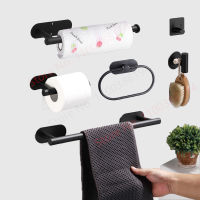 Adhesive Toilet Paper Holder Wall Mount For Bathroom Kitchen Silver Gold Black Towel Storage Stand Stainless Steel Tissue Rack