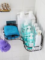 High-end  Punch-Free Corner Rack Bathroom Wash Rack Bathroom Wall Hanging Kitchen Triangle Suction Wall Toothbrush Storage Rack