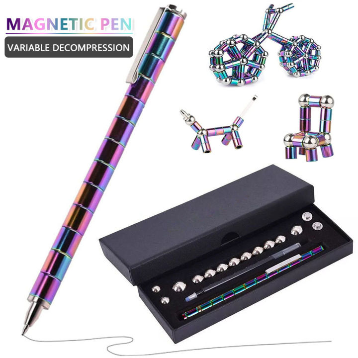 สร้างสรรค์ปากกาแม่เหล็กปากกาขั้วโลกโลหะแม่เหล็ก-modular-คิดหมึกของเล่นความเครียด-fidgets-antistress-ของเล่นปากกาสำหรับเด็กสาวบีบอัด