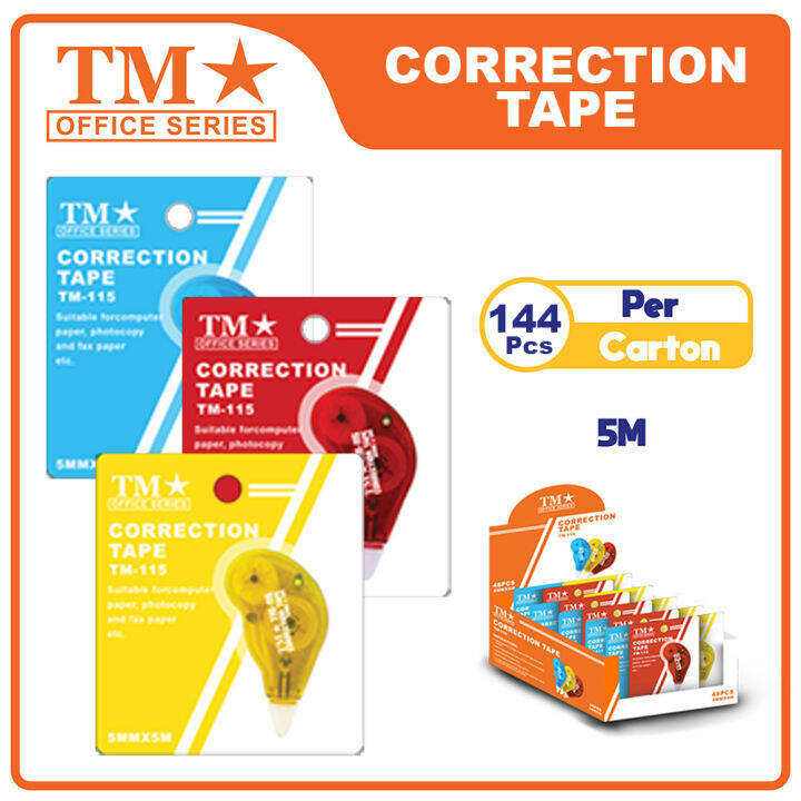 TM Correction Tape Assorted Color x 144 pcs Lazada PH