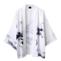 Ukiyo-e เสื้อคลุมทรงกิโมโน สไตล์จีน สำหรับผู้ชาย