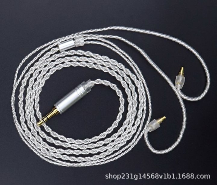 kabel-audio-digital-earphone-diy-4-untai-6n-berlapis-perak-kristal-tunggal-mmcx-ie40pro