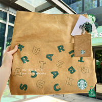 Starbuck ถุงใหม่การคุ้มครองสิ่งแวดล้อมฤดูกาลคลาสสิก DuPont กระดาษกระเป๋าข้ามร่างกายทุกวันความจุขนาดใหญ่กระเป๋าเชือกเส้นเล็กแขนบัตร