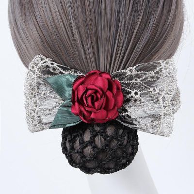 Korean version of the new flower juan yarn hairpin high-end professional head flower stewardess nurse hair set exquisite headgear