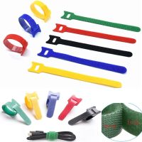 20Pcs Lösbare Befestigung Kabelbinder Kabel Krawatten Mikrofaser Tuch Kabel Verwalten Riemen Haken Schleife Kabel Veranstalter Draht Krawatten