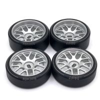 4Pcs Metal Wheel Rim Hard Plastic Drift Tire Tyres for 284131 K969 K989 P929 Mini-Z 1/28 RC Car Upgrades Parts