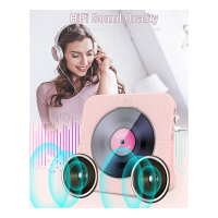 Portable Bluetooth 5.0 CD Player HiFi Sound Speaker with Remote Control for Home