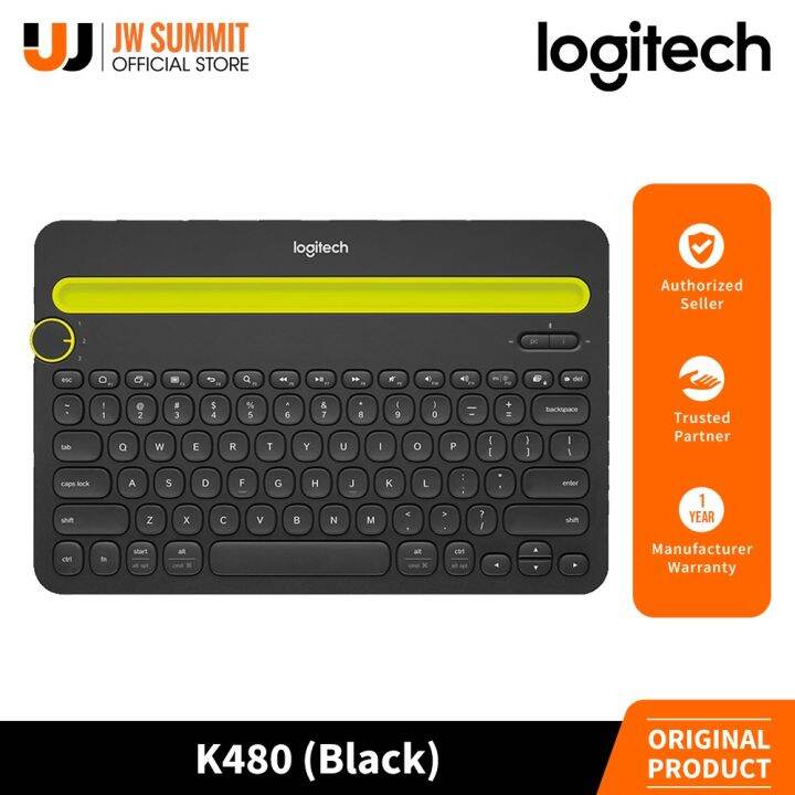 Logitech K480 Bluetooth MultiDevice Keyboard, Smartphone/Tablet Cradle