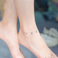 Trustdavis 925 Sterling Silver Sweet Six Hollow Star Anklets For Women Valentines Day Birthday Sterling Silver Jewelry DS570