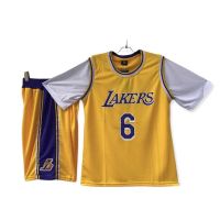 ?(ลดทันที 40.- ใช้โค้ด GSH45E) เสื้อบาส ชุดบาสมีแขน ทีมlakers เบอร์6 มีสีเหลือง สีม่วง สีดำ