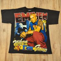 การจัดส่งในประเทศไทยเสื้อยืดผ้าฝ้าย EMINEM BOOTLEG OVERPRINT [FADE] เสื้อวง เสื้อทัวร์【S-3XL】