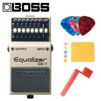 Boss GE-7 7-Band EQ Pedal, 7-band EQ Guitar Stompbox Pedal Bundle with Picks, Polishing Cloth and Strings Winder