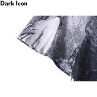 เสื้อเชิ้ตแขนสั้นพิมพ์ลาย Dark Icon Hawaiian สําหรับผู้ชาย