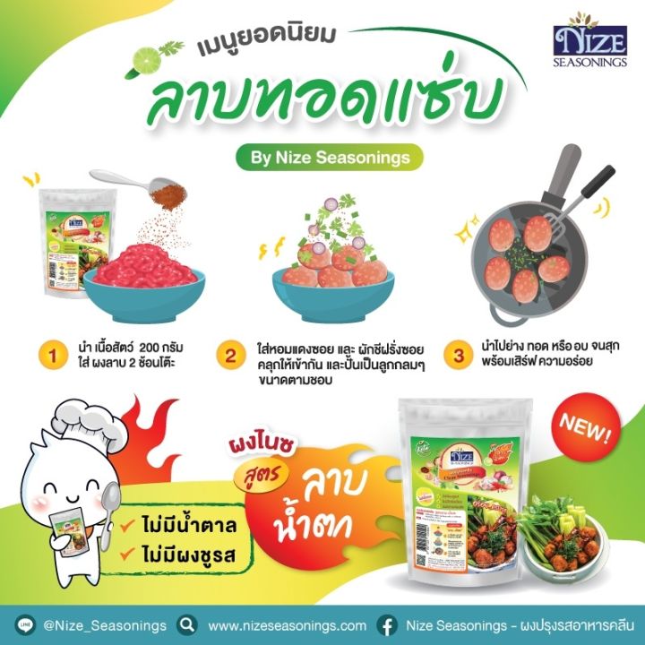 ผงปรุงรส-ไนซ์-คีโต-2-สูตรใหม่-เลือกรสได้-สูตร-ลาบน้ำตก-สูตรผงหมักไก่สไปซี่-ไม่มีผงชูรส-ไม่มีแป้ง-ไม่มีสารกันเสีย