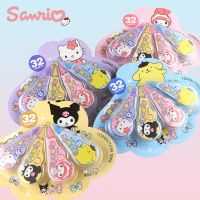 เทปการแก้ไขแบบพกพา Sanrio 24ชิ้น Kawaii Melody Kuromi แก้ไขสีขาวเครื่องเขียนขายส่งอุปกรณ์การเรียน