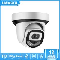 Hamrol New 4K Ultra HD 8MP IP Camera POE H.265 Audio CCTV 4 Array LEDs Color Night Vision Home Security Camera