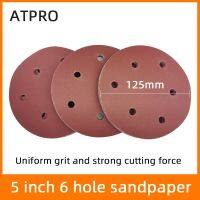 【LZ】✟  10 Pcs Dry Sanding Paper 5 Inch 6 Hole 125mm Flocking Circular Polishing Car Putty Pneumatic Polishing Sand Disc