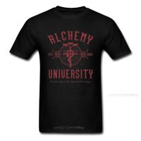 Funky Men T Shirt Fullmetal Alchemist Symbol T-shirt Alchemy University Logo Tops Tees Teen Cotton Streetwear Elric Crazy Tshirt