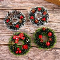 【FCL】♤  12cm Wreath Xmas Door Garland Pendant Ornaments Decorations for Navidad 2023 Happy New Year 2024