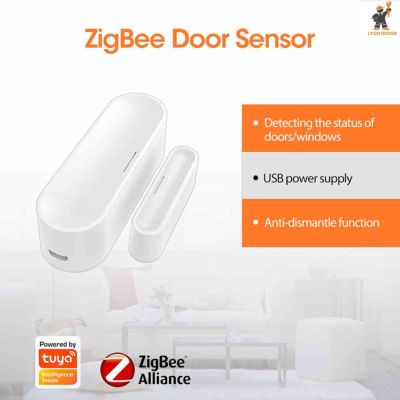 Tuya แอปเซ็นเซอร์ประตูอัจฉริยะเครื่องตรวจจับส่งสัญญาณเตือนภัย ZigBee ไร้สาย2.4GHz สำหรับสำนักงานบ้าน