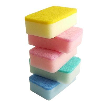 Home Kitchen Dish Bowl Cleaning Two Texture Sponge Pad 5 Pcs