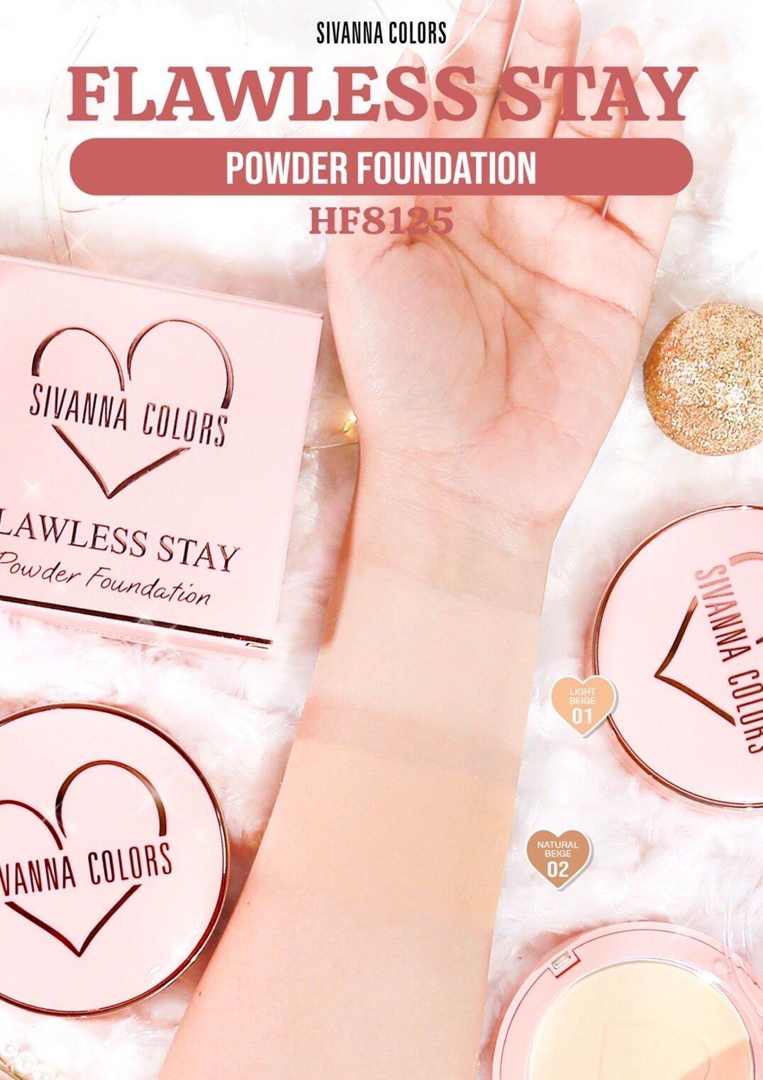 SIVANNA COLORS FLAWLESS STAY POWDER FOUNDATION : HF8125 ซีเวนน่า คัลเลอร์ส  ฟลอเลส สเตย์ พาวเดอร์ ฟาวเดชั่น เนื้อเนียนละเอียด | Lazada.co.th
