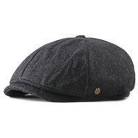 Fibonacci 2020 New Solid Newsboy Cap for Men Women Herringbone 8 Panel Apple Caps Cabbies Hat Woolen Headpiece Beret Hats