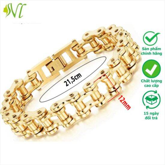 Lắc tay nam titan mạ vàng ngầu to 23 ly không đen sài nước thỏa mái hình - ảnh sản phẩm 1