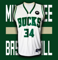 เสื้อบาส เสื้อบาสเกตบอลNBA Milwaukee Bucks เสื้อทีม มิลวอกี บักส์ #BK0039 รุ่น City Giannis Antetokounmpo#34 ไซส์ S-5XL