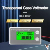 SHORTSIMOM จอ LCD แสดงผล ตัวแสดงความจุแบตเตอรี่ ลิเธียม LiFePO4เซลล์ตะกั่วกรด DC8-100V โวลต์มิเตอร์แบบดิจิตอล ของใหม่ ความแม่นยำสูงและแม่นยำ มิเตอร์ไฟฟ้ามิเตอร์