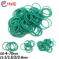 ☫ FKM O Ring Sealing Gasket Insulation Oil High Temperature Resistance Fluorine Rubber O Ring Green CS 1-2.4mm OD 4-70mm