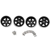 4Pcs 1.9 Inch Deep Dish Beadlock Wheel Hub Rim Metal Wheel Rims for 1/10 RC Crawler Axial SCX10 II III Traxxas TRX4 RC4WD D90 Black