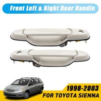 Front Outside Exterior Door Handle Pair Set for 1998-2003 Sienna Driver and Passenger Side 69220-08010-A0 White