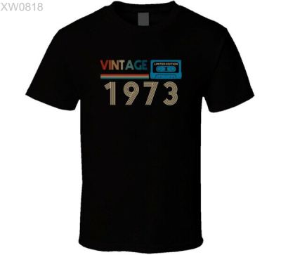 1973 (สต็อกเพียงพอ) Limited Vintage Edition Cassette Tape Birth Year T Shirtคุณภาพสูง size:S-5XL