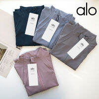 alo yoga ชุดโยคะเสื้อฟิตเนสรัดรูปคอตั้งแขนยาวสำหรับผู้หญิงเสื้อออกกำลังกายฤดูใบไม้ร่วงและฤดูหนาวสำหรับวิ่งแห้งเร็ว