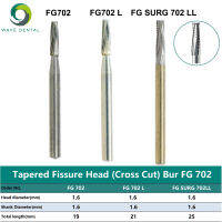 PRIMA WAVE ทันตกรรม Burs ทังสเตนคาร์ไบด์ Bur FG702 702L เรียว Fissure Cross Cut Head Dentistry เจาะสำหรับ Handpiece ความเร็วสูง