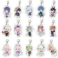 Anime Keychain Genshin Impact Zhongli Venti Xiao Keli Hung Key Chain for Women Men Accessories Cute Bag Pendant Key Ring Jewelry