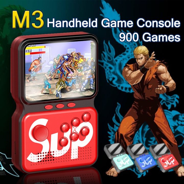 ผลิตภัณฑ์ดั้งเดิม-gratis-ongkir-คอนโซลเกม-m3-16บิตคอนโซลเกมแบบพกพาแบบคลาสสิกย้อนยุคกล่องเกมเกม900ในตัว