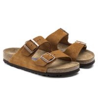 พร้อมส่ง !!2019 ฤดูใบไม้ผลิ ฤดูร้อน สไตล์ใหม่ !!รองเท้าแตะ BIRKENSTOCK BIRKENSTOCK Classic Two "Cushioned" สีคาเมล (หนังแท้-หนังวัวแท้) hww