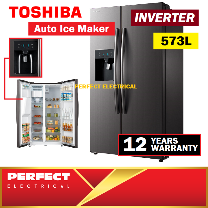 Toshiba RS637WE Side by Side Refrigerator 573L Dual INVERTER Fridge