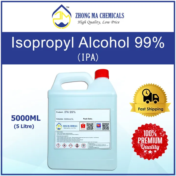 Isopropyl Alcohol Ipa Rubbing Alcohol 99 5000ml 5l 5 Liter Lazada 4203