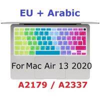 Rainbow EU Arabic สำหรับ Macbook Air 13 2020 Touch ID A2179 M1 A2337แผ่นครอบแป้นพิมพ์ EU อาหรับสำหรับ Macbook Air 2020 A2337ผิว A2179