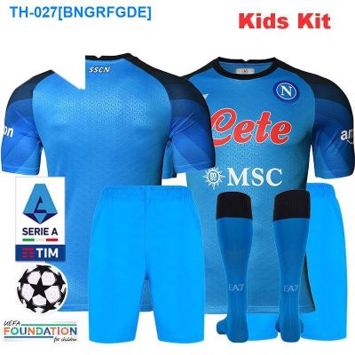 ▫ 2022/2023 Naples Home Kids Kit Football Shirt With Series A Patch Sock Jersey